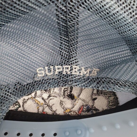 Supreme Light Blue ELEPHANT MESH Back Trucker Hat Cap - Picture 8 of 10